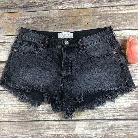 Free People Pants - We The Free High Rise Black Denim Shorts
